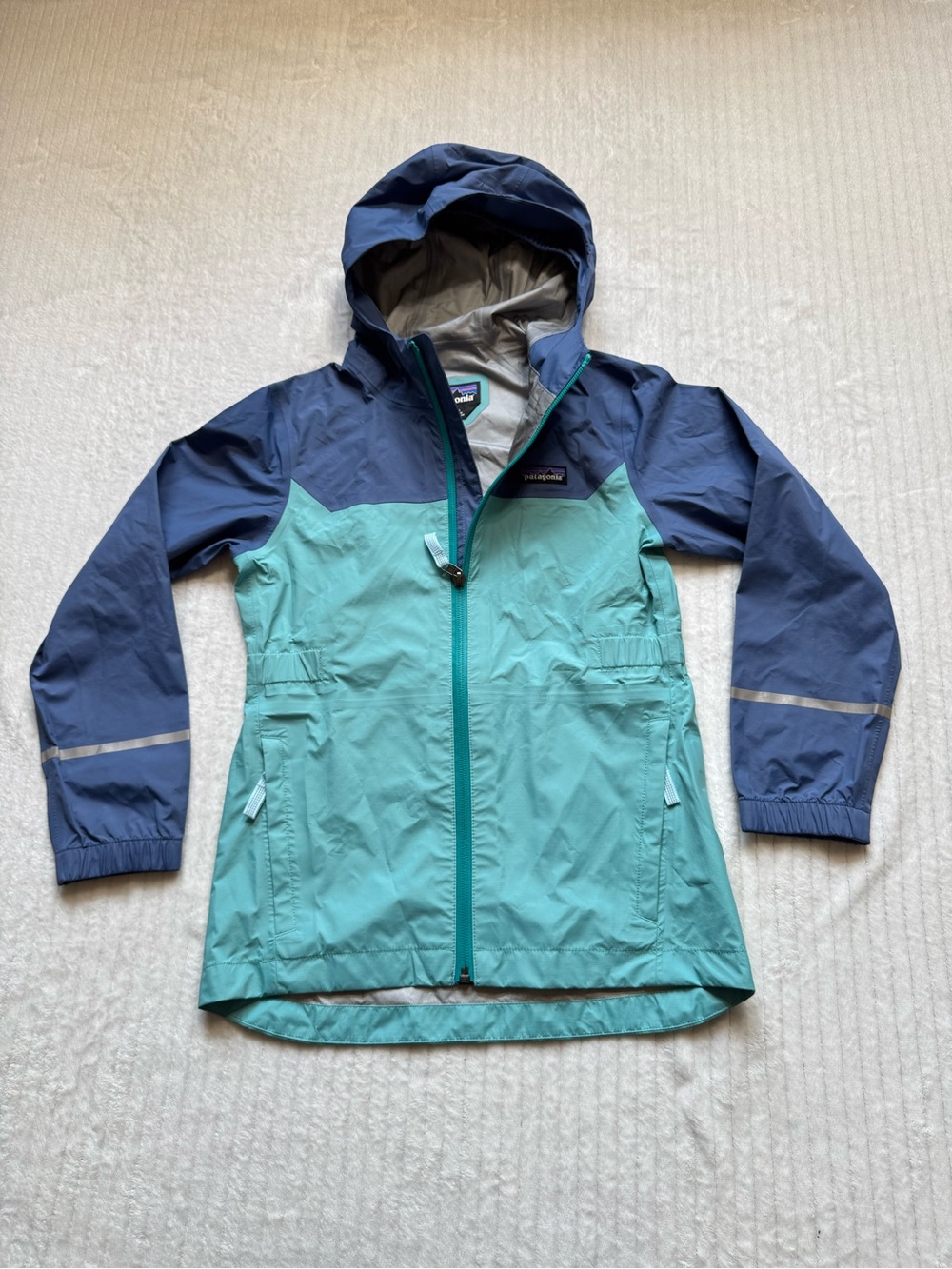 Patagonia Boys' Two-Tone Blue & Teal Raincoat - Picture 2 of 15